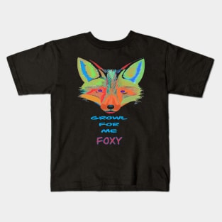 GROWL FOR ME FOXY PURPLE EYED FOX CUTE Kids T-Shirt